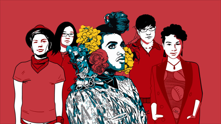 illustration of ALOK and other transgender Asian people