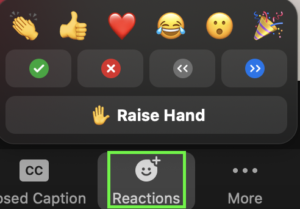 Reactions button on Zoom toolbar